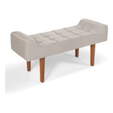 Recamier Báu Para Cama Casal Dominic 130cm Pés Madeira 