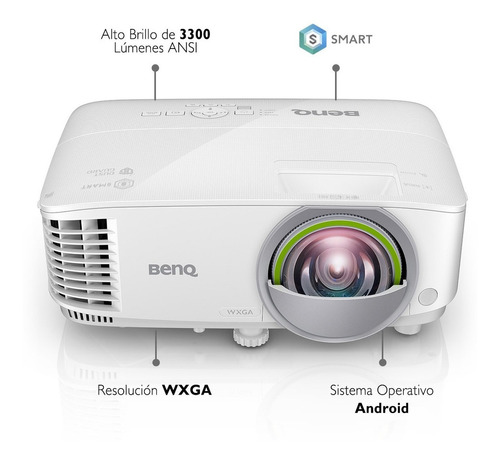 Proyector Smart Benq Ew800st Inalámbrico Wxga Android Color Blanco