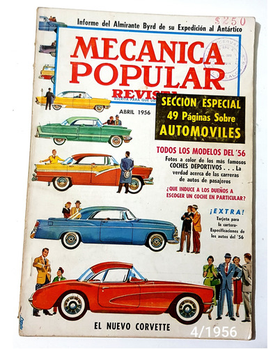 Revista Mecánica Popular Abril 1956 De 168 Paginas Usada.