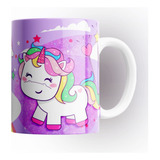 Taza De Cerámica Unicornios Con Tu Nombre 325ml