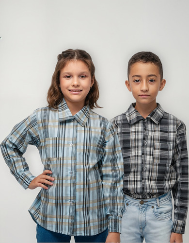 Kit 2 Camisas Xadrez Infantil Algodão Festa Junina Rodeio