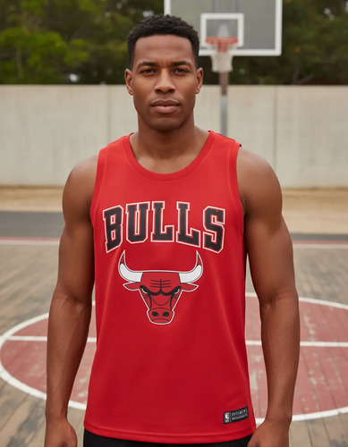 Playera Basketball Nba Chicago Bulls Rojo Hombre Tt52205red6