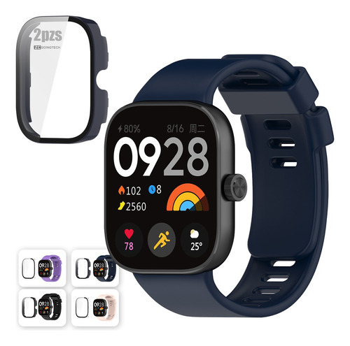 Correa Silicón Premium Para Redmi Watch 4 +case Con Micas