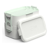 Marmita Bento Box Dupla Lunch Box Japonesa Com Talheres And Cor Branco