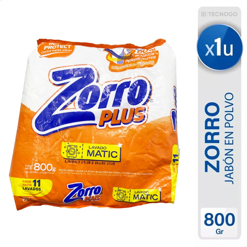 Jabon En Polvo Zorro Lavado Plus - Mejor Precio