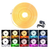 Tira Led Neón Flex Unicolor Dosyu Decorativa 5 Metros Contra Agua Ip65 Cortable Cada 2.5cm 120led Por Metro Tamaño 6mm*12mm Con Eliminador Color De Luz Amarillo