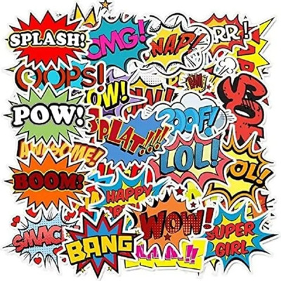 Frases Comic Onomatopeyas Letras 50 Calcomanias Pvc Vs Agua | MercadoLibre