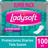 Protector Diario Ladysoft Ultradelgada Tela Suave 100 Un
