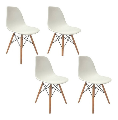 Interimobel: 4 Sillas Eames Vintage Minimalista / Croswod