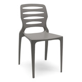 Cadeira Fixa Ville Plaxmetal Polipropileno Basalto Cinza