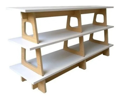 Mueble Biblioteca Doble - Tv Rack Blanco Para Ensamblar