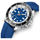 Reloj Impermeable Luminoso De Cuarzo Curren Para Hombre Color Del Fondo Azul