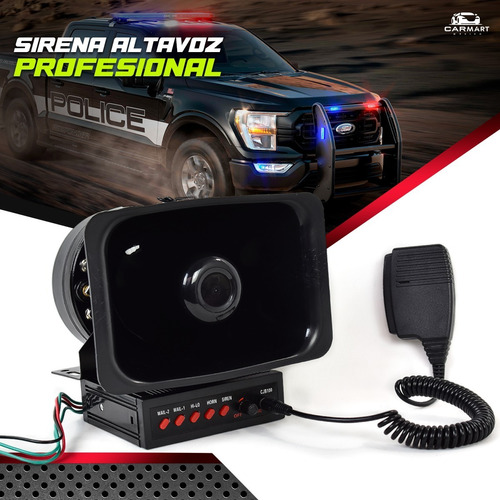 Sirena 5 Tonos Pato Patrulla Con Altavoz Profesional 100w