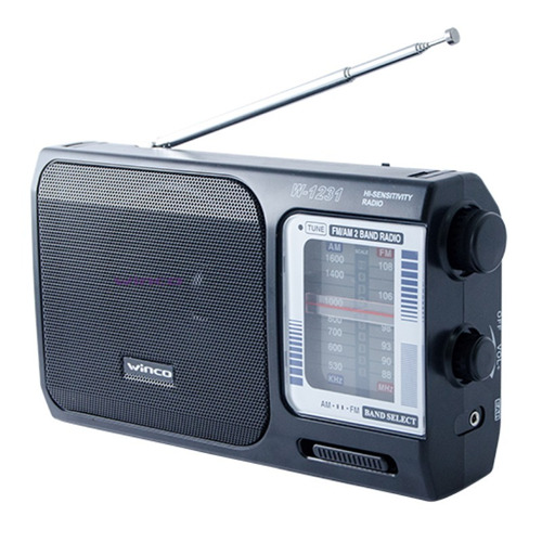 Radio Portatil Am Fm A Pilas Y Electrica Manija Winco W1231