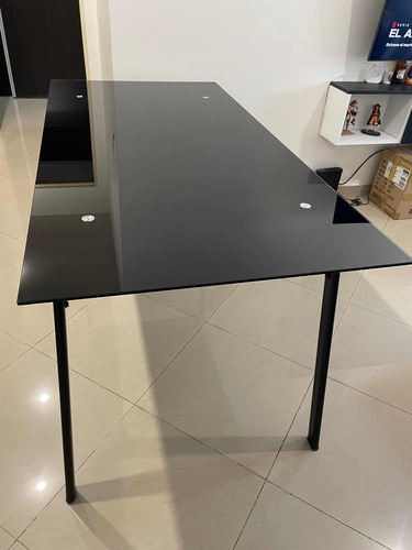 Mesa Para Comedor De Vidrio Negra Rectangular