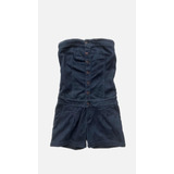 Levis Mono Entero Bustier Short De Jean Azul Oscuro Único!!!