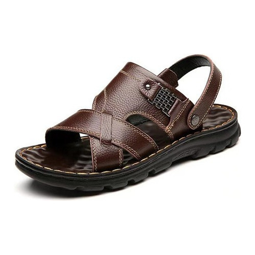 Sandalias Playa Hombre Cuero Casual Comodidad Doble Uso 8556