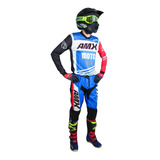 Conjunto Motocross Amx Prime Azul & Vermelho Moto