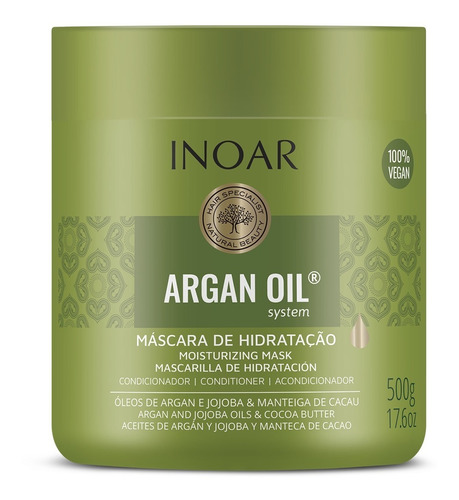 Máscara Inoar Argan Oil Hidratação Tratamento 500g