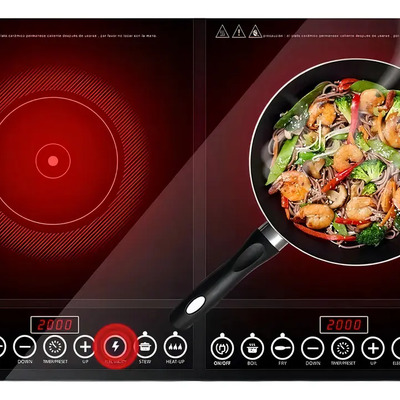 Cocina Inducción Eléctrica SNKI 2 Quemadores 2000W EWTTO ET-00003 Negro | Envío gratis