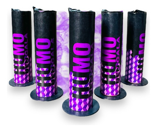 5 Bombas Humo Vela Gender Reveal Fiesta Evento Morado