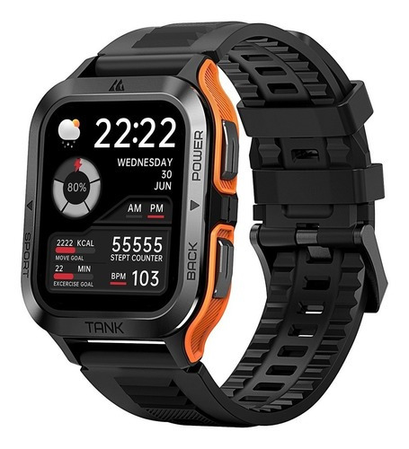 Smartwatch Kospet Tank M2 1,85 / 50 Alto X 42 Ancho Mm Color De La Caja Negro Color De La Malla Negro Color Del Bisel Negro Diseño De La Malla Negro