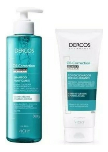 Kit Dercos Oil Correction Vichy Shampoo Mais Condicionador