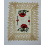 Camino Mesa Rectangular Bordado Elegante Floral 35x45cm