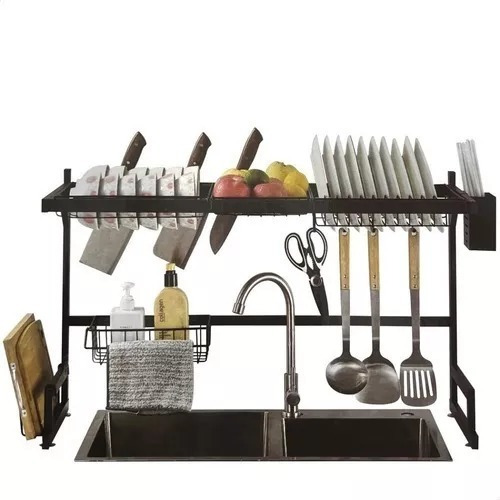 Organizador Escurridor De Platos De Acero Inoxidable 85cm