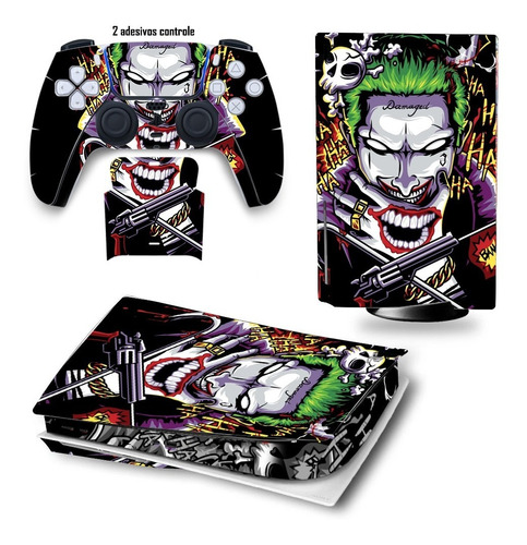 Skin Ps5 Coringa Playstation 5 Joker + 2 Adesivos Controle