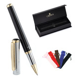 Caneta Crown Regent  Rollerball Luxo Presente Preta + Case