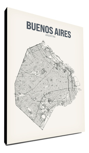 Cuadros Mapas 40x30cm Barrios Ciudades - Pedí El Que Quieras