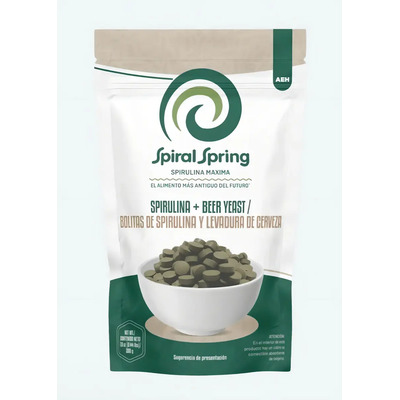 Alga Spirulina Máxima Orgánica con Levadura de Cerveza Pack de 2 Bolsas con 400 Tabletas c\u002Fu Certificada Original | Meses sin interés