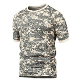 B Camiseta Militar Secado Rápido Sólida Con Cuello Redondo