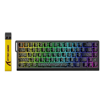ATTACK SHARK X68 HE Teclado mecánico para juegos con disparo rápido, 60% con cable con accionamiento ajustable, interruptor magnético de efecto salón, tasa de sondeo de 8 KHz, retroiluminación RGB | Meses sin interés