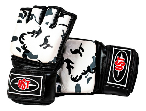 Combo Guantes De Mma Cuero + Vendas + Bucal Qstarg (#1330c) 