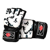 Combo Guantes De Mma Cuero + Vendas Qst Arg (#1330c) M