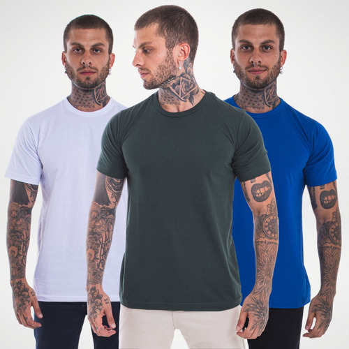 Kit 5 Camisetas Masculina Algodão Básica Camisa Atacado 30.1