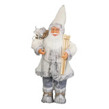 Viejo Pascuero Muñeco De Navidad 50 Cm Blanco-gris