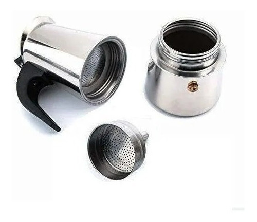 Cafetera Espresso Maker 9 Tazas Manual Plateada Italiana