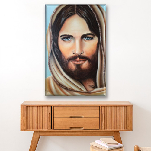 Cuadro Canva Decorativo Rostro De Cristo 60x40 Cm