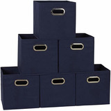 Household Organizadores Set6 Cubos Almacenamiento Ropa Azul