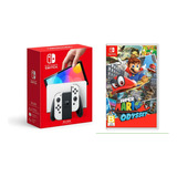 Nintendo Switch Oled Blanco 64gb Y Juego Super Mario Odyssey