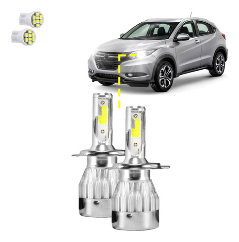 Kit Ultra Led Honda Hr-v 2015/2020 20000 Lúmens 6500k H4