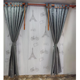 Cortinas Modernas En Jacquard X2 Tela  280cmx200cm 