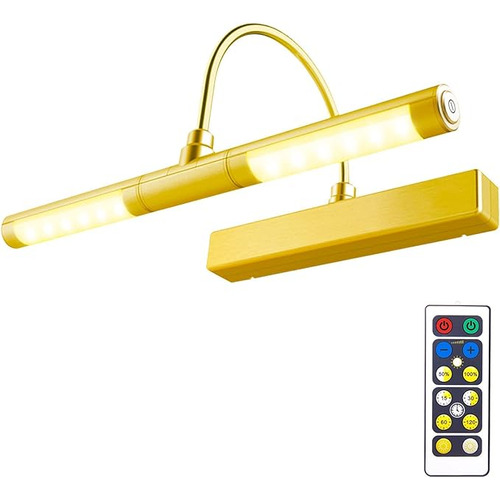 Luz Led Para Cuadros Inalambrica, Biglight Giratoria, Dorada