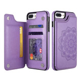 Funda Para iPhone 7 Plus, Violeta/tarjetero/delgada/soporte