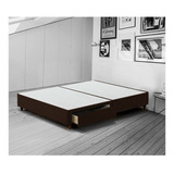 Base Aiden Matrimonial Suede Chocolate Box Pieza Mueble Base