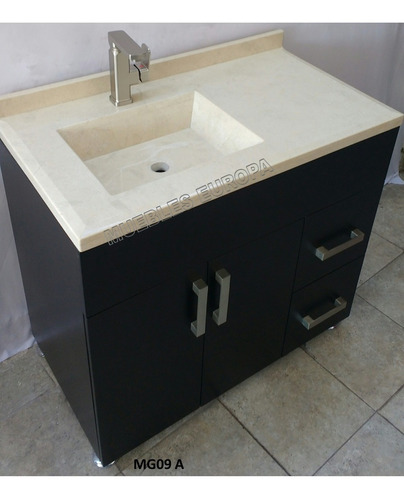 Gabinete De Baño Mueble C Lavamanos En Marmol Y Monomando 