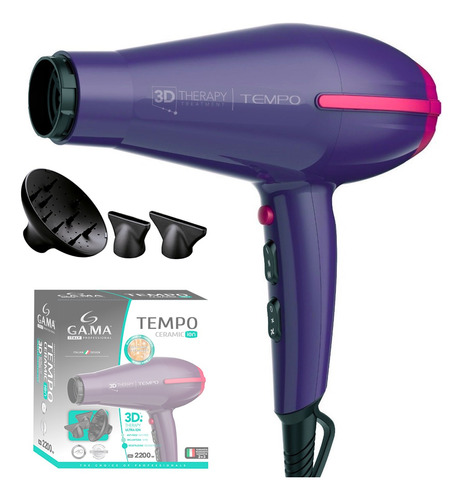 Secadora De Cabello Profesional Tempo 3d Cerámica Motor Ac